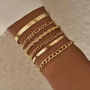 6 PIECE SIMPLE CHAIN BRACELET
